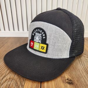 Volkl Racetigers 6 Panel Snapback Trucker Hat Cap Black Gray Ski Lifestyle Mesh